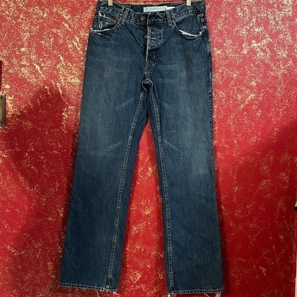GAP Vintage Men Women Unisex Button Fly Low Rise Boot Cut Denim Jeans 32''X34"